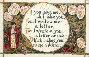 Arts Crafts Please Write Letter Saying Prince Publishing 1910 Postcard 20-11254