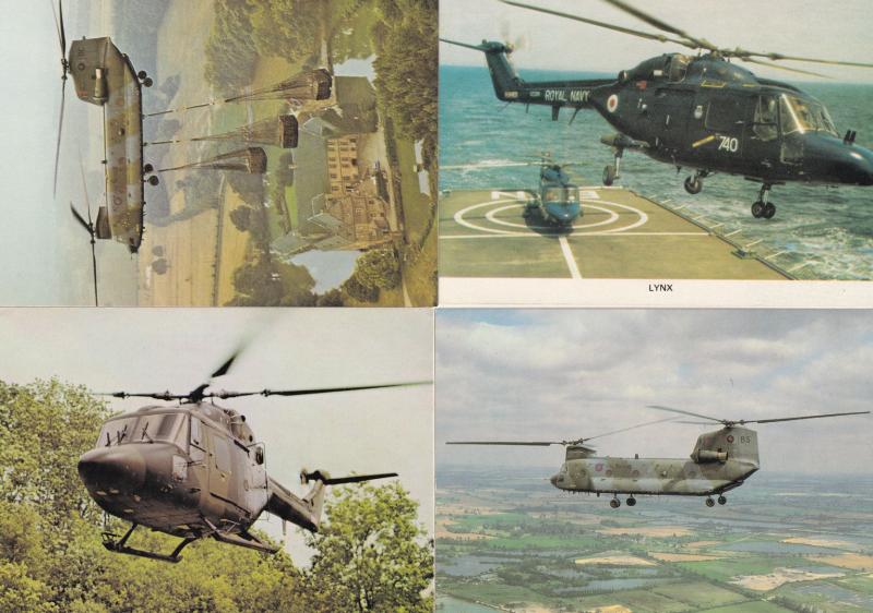 Lynx Mk 2 Boeing Vertol Chinook HC 1 4x Military Helicopter Postcard s