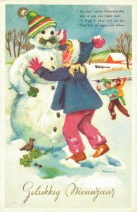 Christmas Lot with 10 Snowman Postcards Happy New Year L1