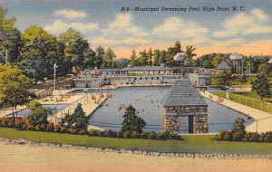 City Swimming Pool High Point North Carolina 1950s linen postcard