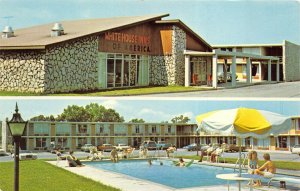 White House Tennessee 1960s Postcard White House Inns of America Pool