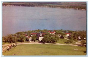 1972 Aerial View Field Templar Park Spirit Lake Iowa IA Vintage Antique Postcard