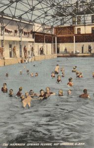 HOT SPRINGS, SD South Dakota  MAMMOTH SPRINGS PLUNGE Swimmers~Pool 1908 Postcard