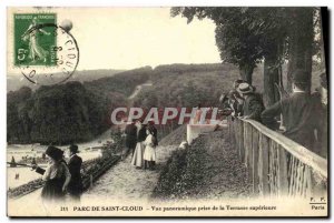 Old Postcard Parc de St Cloud Panoramic Taking the Superior Terrace