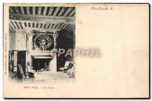 Old Postcard Chatellerault Sully Hotel Lounge