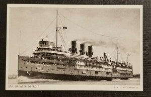 Mint Vintage Picture Postcard Steamer Greater Detroit D&C Navigation Company