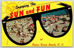 Vintage Postcard 1965 Enjoying the Sun & Fun at Ocean Drive Beach So. Carolina