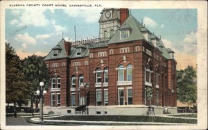 Gainesville Florida FL Court House Alashua County 1900-20s Vintage Postcard