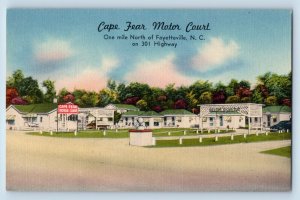 Fayetteville North Carolina NC Postcard Cape Fear Motor Court Inn Motel Vintage