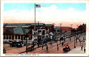 USA Entrance To Shipyard Newport News Virginia Vintage Postcard 09.61