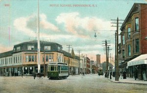 Bossleman C-1910 Hoyle Square Trolleys Providence Rhode Island Postcard 20-812