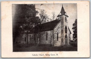 Spring Grove Illinois 1910 Postcard Catholic Church