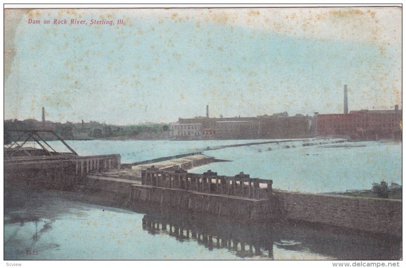 Dam Of Rock River, STERLING, Illinois, PU-1910