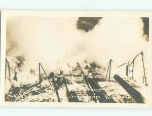 rppc Pre-1918 Military NAVY SHIP BOAT IN HEAVY STORM ON PACIFIC OCEAN AC7547