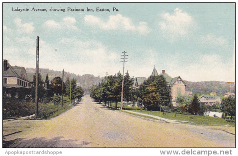 Pennsylvania Easton Lafayette Avenue showing Paxinosa Inn Curteich