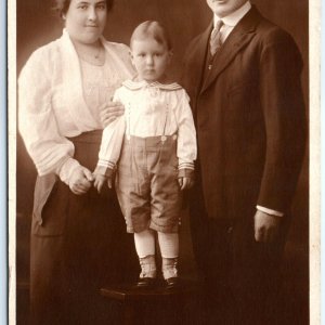 c1920s Philadelphia, PA Family Handsome Boy RPPC Real Photo Kubey Studio PC A122