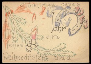 3rd Reich Germany 1944-5 Weihnacht Christmas Hand Drawn Gren Regt 107 FEL 100508