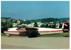 Dan Air London AS 57 Ambassador at Zurich Airplane Postcard