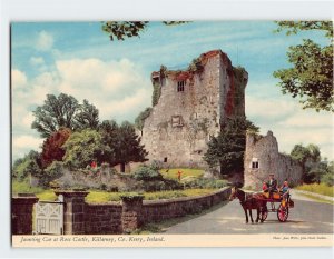 Postcard Jaunting Car at Ross Castle, Killarney, Ireland