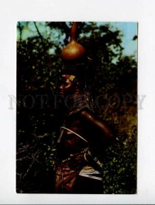 3046353 Semi-Nude BLACK Woman w/ pot Old photo PC