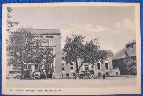 Moncton NB Canada Street View City Hospital Postcard