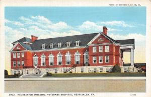 D63/ Salem Virginia Va Postcard c1910 Recreation Building Veterens Hopital