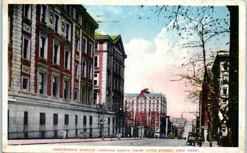 1920s Amsterdam Avenue Looking North from 117th St NY New York Postcard