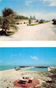 Marathon Florida courtyard and beach Buena Vista Motel vintage pc BB2687