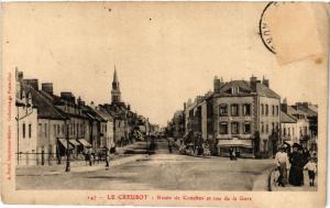 CPA  Le Creusot - Route de Couches et rue de la Gare  (386857)