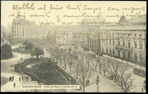 argentina, BUENOS AIRES, Plaza Mayo Costado Norte, Trams (1920s)