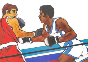 Artwork By Robert Peak, Used For Design Of Boxing Stamp  