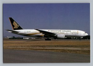 Airplane Postcard Singapore Airlines Boeing 777 50th Anniversary Colors AI9