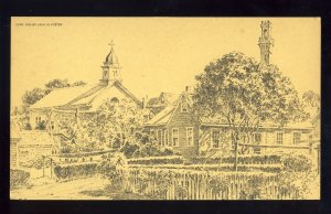 Nantucket, Massachusetts/MA/Mass Postcard, Drawing Of Provincetown, Cape Cod