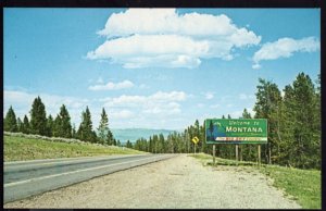 Welcome to Montana The Big Sky Country Road Sign - Chrome