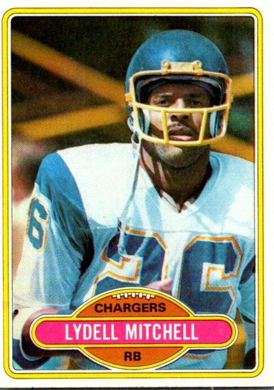 1980 Topps Football Card Lydell Mitchell RB San Diego Chargers sun0516