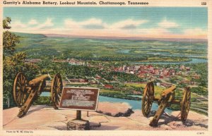 Vintage Postcard 1930's Garrity's Alabama Battery Lookout Mountains Chattanooga