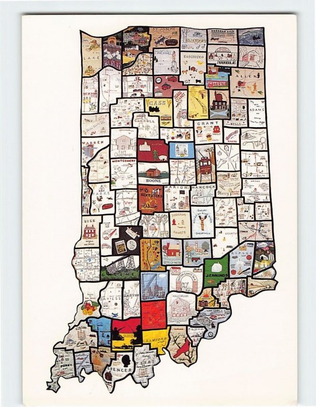 Postcard The Hoosier Heritage Quilt, Indiana