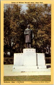 Vtg 1940s William Worrell Mayo Statue Mayo Park Rochester Minnesota MN Postcard