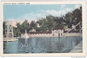 Fountain Beach, Swimming, FAIRMONT, Nebraska, 1910-1920s