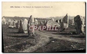 Old Postcard Dolmen Menhir Carnac General view of Kermario