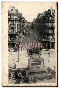 Postcard Old Orleans Street of the Republic Statue of Jeanne d & # 39arc