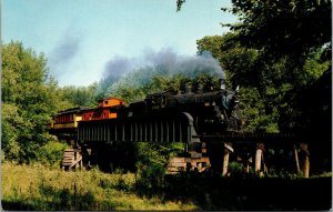 Vtg C&NW Ten Wheeler Locomotive Mid Continent Railway Museum WI Postcard