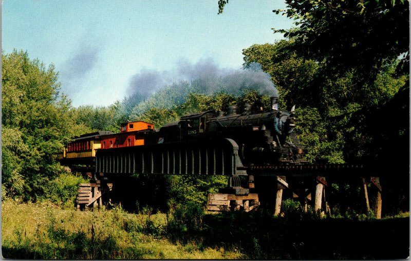 Vtg C&NW Ten Wheeler Locomotive Mid Continent Railway Museum WI Postcard