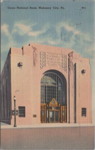 Postcard Union National Bank Mahanoy City PA