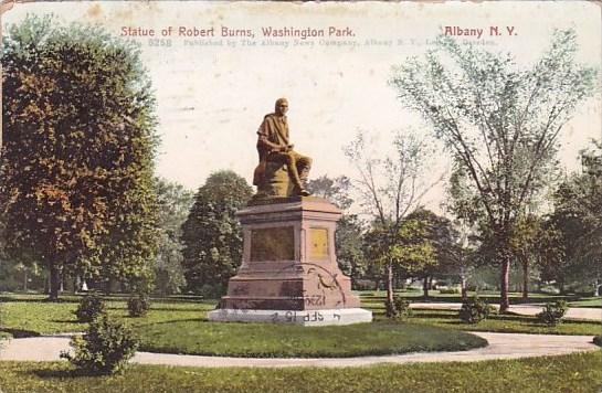 New York Albany Statue Of Robert Burns Washington Park  1905