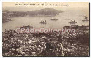 Old Postcard Villefranche Cap Ferrat and the Rade Wing