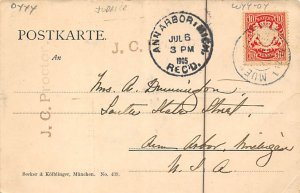 Synagoge und Gothe Denkmal Munchen Postcard