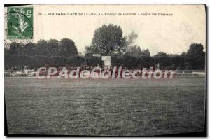 Old Postcard Maisons Laffitte (S and O) Field of Racing Horses of Output