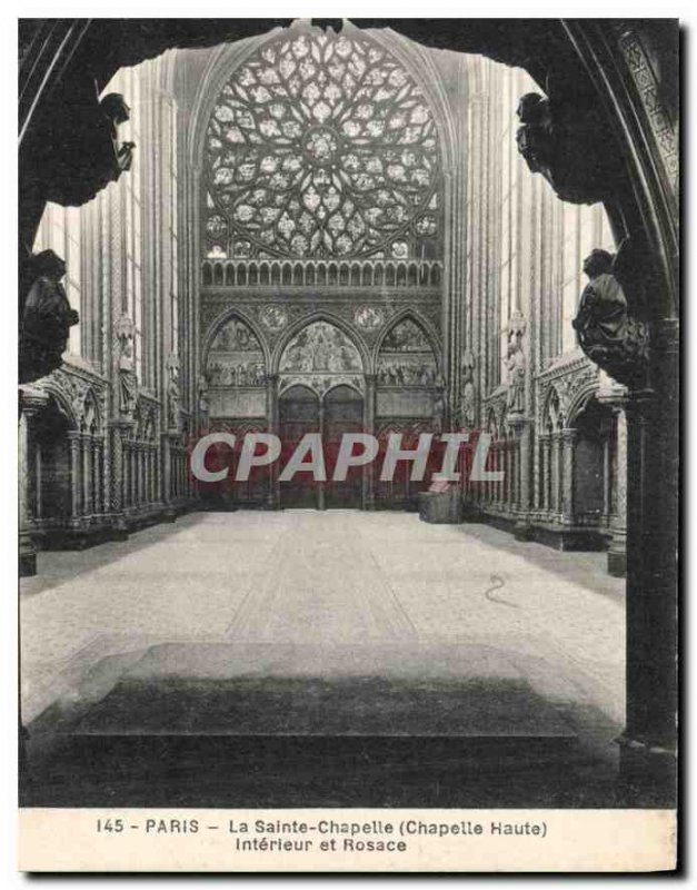 Old Postcard Paris La Sainte Chapelle (Chapel High) and Rosette Interior
