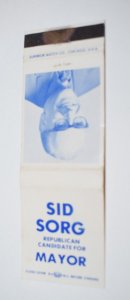 Sid Sorg Republican Candidate for Mayor 20 Strike Matchbook Cover